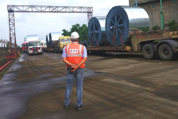 Moving Power cable drums to Kuwait 2